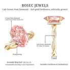 Rosec Jewels-4 Carat IGI Certified Lab Grown Pink Diamond Oval Engagement Ring with Braided Band