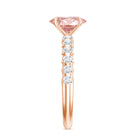 Rosec Jewels-IGI Certified 1 Ct Lab Grown Pink and White Diamond Engagement Ring with Side Stones