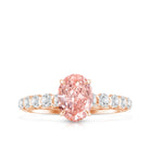 Rosec Jewels-IGI Certified 1 Ct Lab Grown Pink and White Diamond Engagement Ring with Side Stones