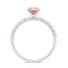 Rosec Jewels-IGI Certified 1 Ct Lab Grown Pink and White Diamond Engagement Ring with Side Stones