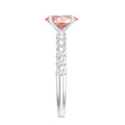 Rosec Jewels-IGI Certified 1 Ct Lab Grown Pink and White Diamond Engagement Ring with Side Stones