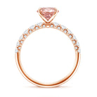 Rosec Jewels-2 Carat Oval Lab Created Pink and White Diamond Engagement Ring with IGI Certificate