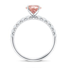 Rosec Jewels-2 Carat Oval Lab Created Pink and White Diamond Engagement Ring with IGI Certificate