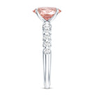 Rosec Jewels-2 Carat Oval Lab Created Pink and White Diamond Engagement Ring with IGI Certificate