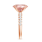 Rosec Jewels-IGI Certified 3 Carat Lab Grown Oval Pink Diamond Engagement Ring with Side Stones