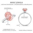 Rosec Jewels-IGI Certified 3 Carat Lab Grown Oval Pink Diamond Engagement Ring with Side Stones