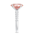 Rosec Jewels-IGI Certified 3 Carat Lab Grown Oval Pink Diamond Engagement Ring with Side Stones