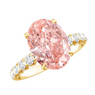 Rosec Jewels-IGI Certified 3 Carat Lab Grown Oval Pink Diamond Engagement Ring with Side Stones