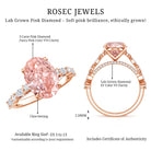 Rosec Jewels-3 Carat Oval Lab Grown Pink Diamond Designer Engagement Ring IGI Certified