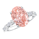 Rosec Jewels-3 Carat Oval Lab Grown Pink Diamond Designer Engagement Ring IGI Certified