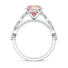 Rosec Jewels-3 Carat Oval Lab Grown Pink Diamond Designer Engagement Ring IGI Certified