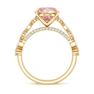 Rosec Jewels-3 Carat Oval Lab Grown Pink Diamond Designer Engagement Ring IGI Certified