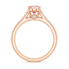 Rosec Jewels-1 Carat Oval Shaped Lab Grown Pink and White Diamond Wedding Ring Set IGI Certified