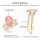 Rosec Jewels-5 Carat IGI Certified Lab Grown Pink Diamond Oval Engagement Ring Set