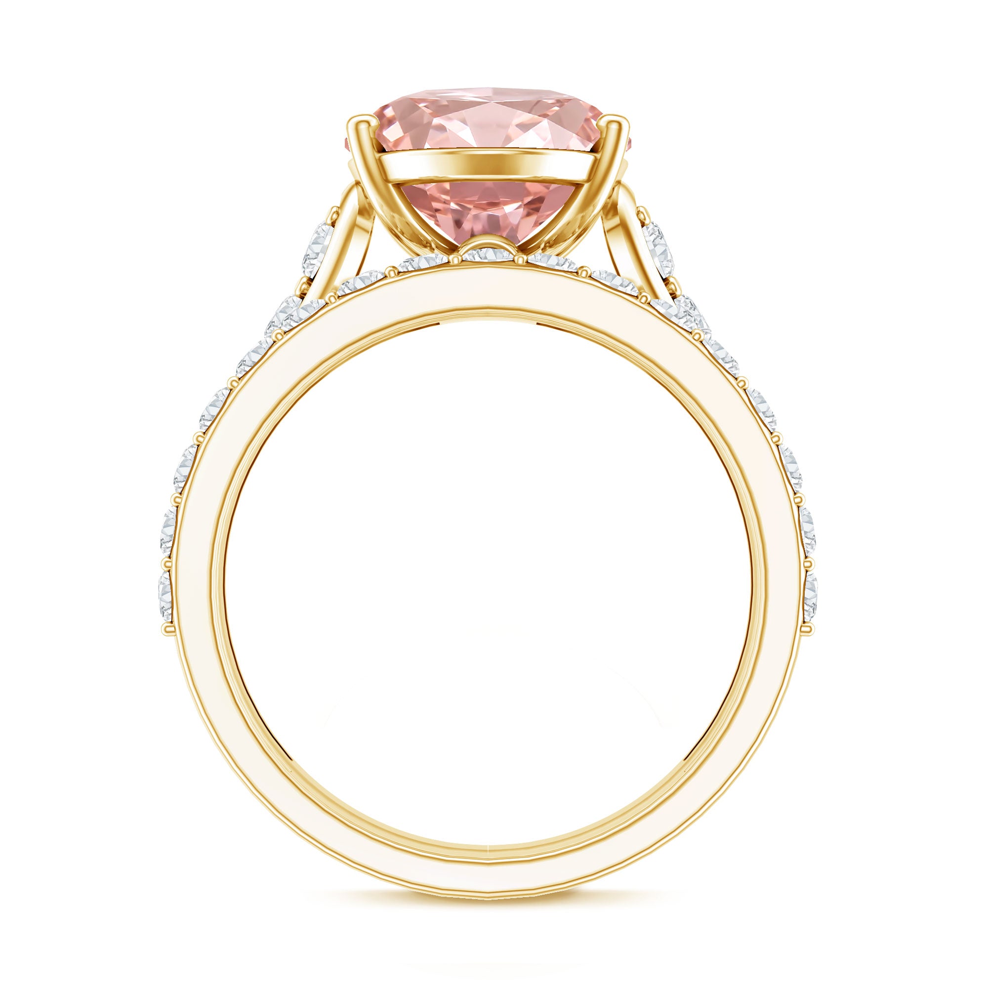 Rosec Jewels-5 Carat IGI Certified Lab Grown Pink Diamond Oval Engagement Ring Set