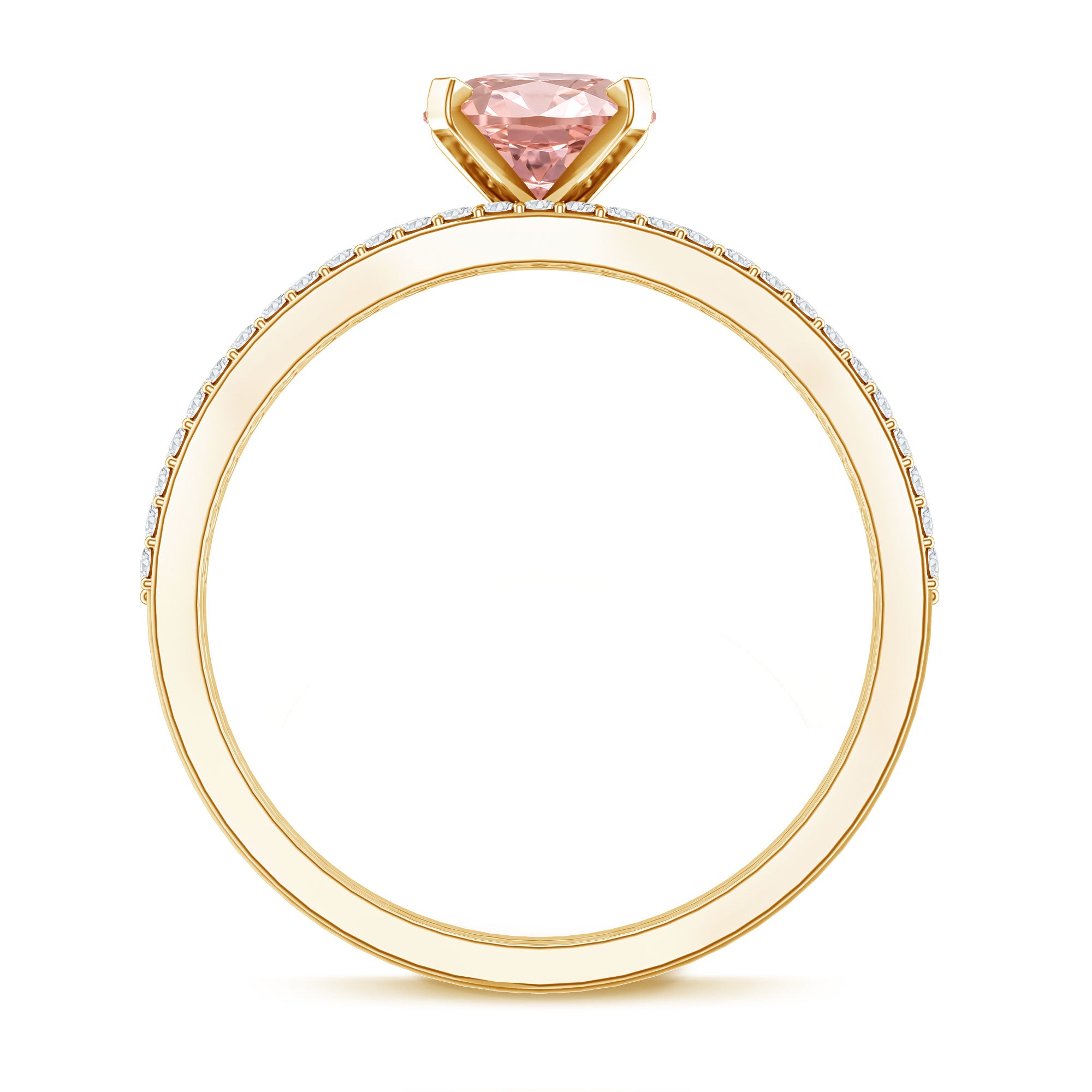 Rosec Jewels-IGI Certified 1 Carat Lab Grown Pink Diamond Oval Wedding Ring Set