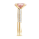 Rosec Jewels-Oval Shaped 2 Carat Lab Grown Pink Diamond Solitaire Bridal Ring Set with IGI Certificate