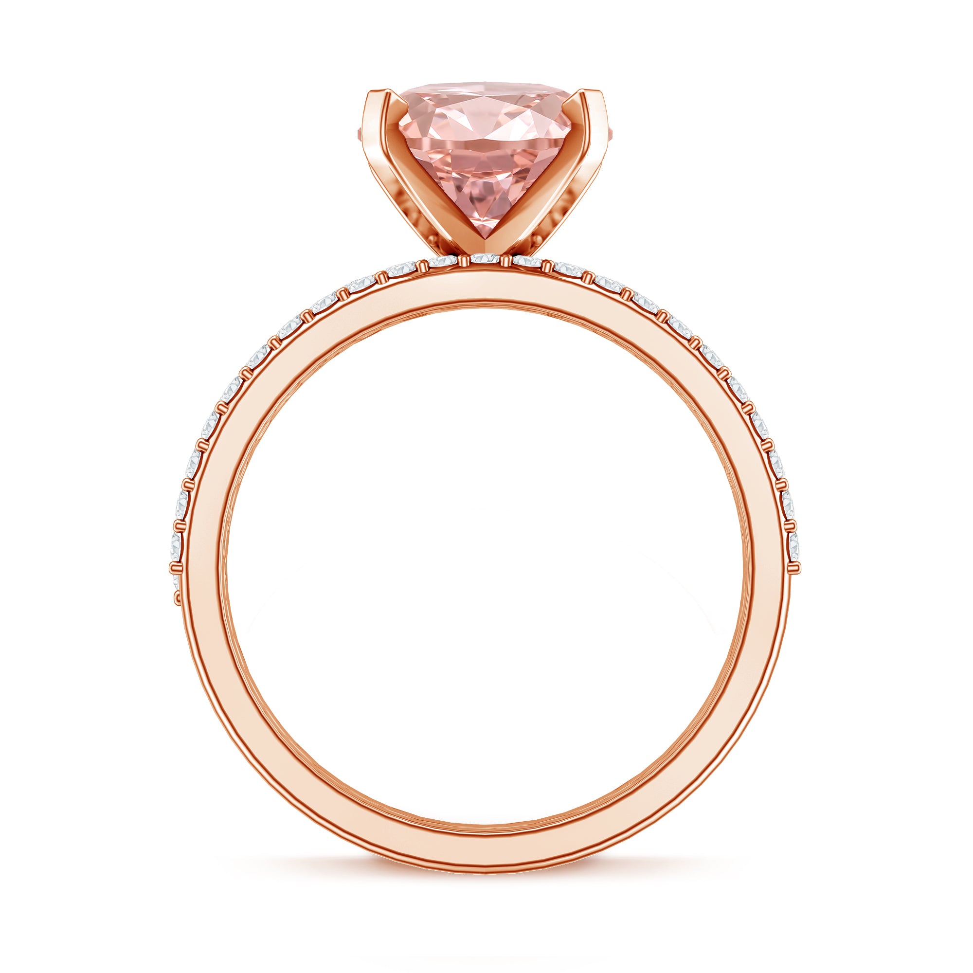 3 Carat Lab Grown Pink Diamond Oval Shape Wedding Ring Set IGI Certified Fancy Pink - VS1 - Rosec Jewels