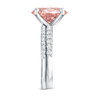 3 Carat Lab Grown Pink Diamond Oval Shape Wedding Ring Set IGI Certified Fancy Pink - VS1 - Rosec Jewels