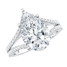 Rosec Jewels-Pear Shaped Lab Grown 4 Carat Diamond Split Shank Engagement Ring IGI Certified