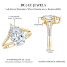 Rosec Jewels-Pear Shaped Lab Grown 4 Carat Diamond Split Shank Engagement Ring IGI Certified