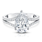 Rosec Jewels-3 Carat IGI Certified Lab Grown Pear Diamond Engagement Ring with Split Shank