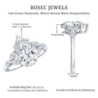 3 Carat Lab Grown Pear Shaped Diamond Engagement Ring with IGI Certificate Lab - ( E-VS1 ) - Rosec Jewels
