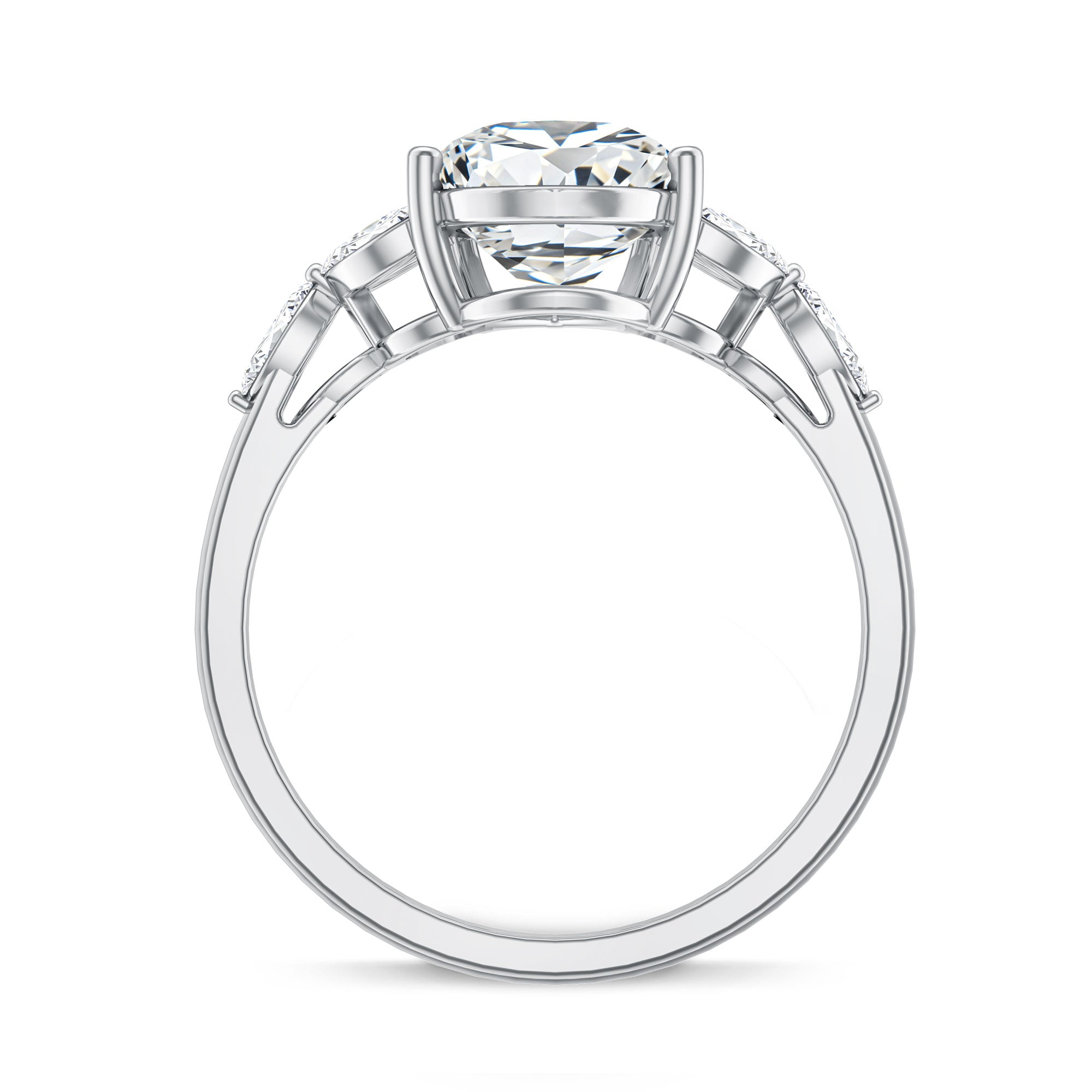 3 Carat Lab Grown Pear Shaped Diamond Engagement Ring with IGI Certificate Lab - ( E-VS1 ) - Rosec Jewels