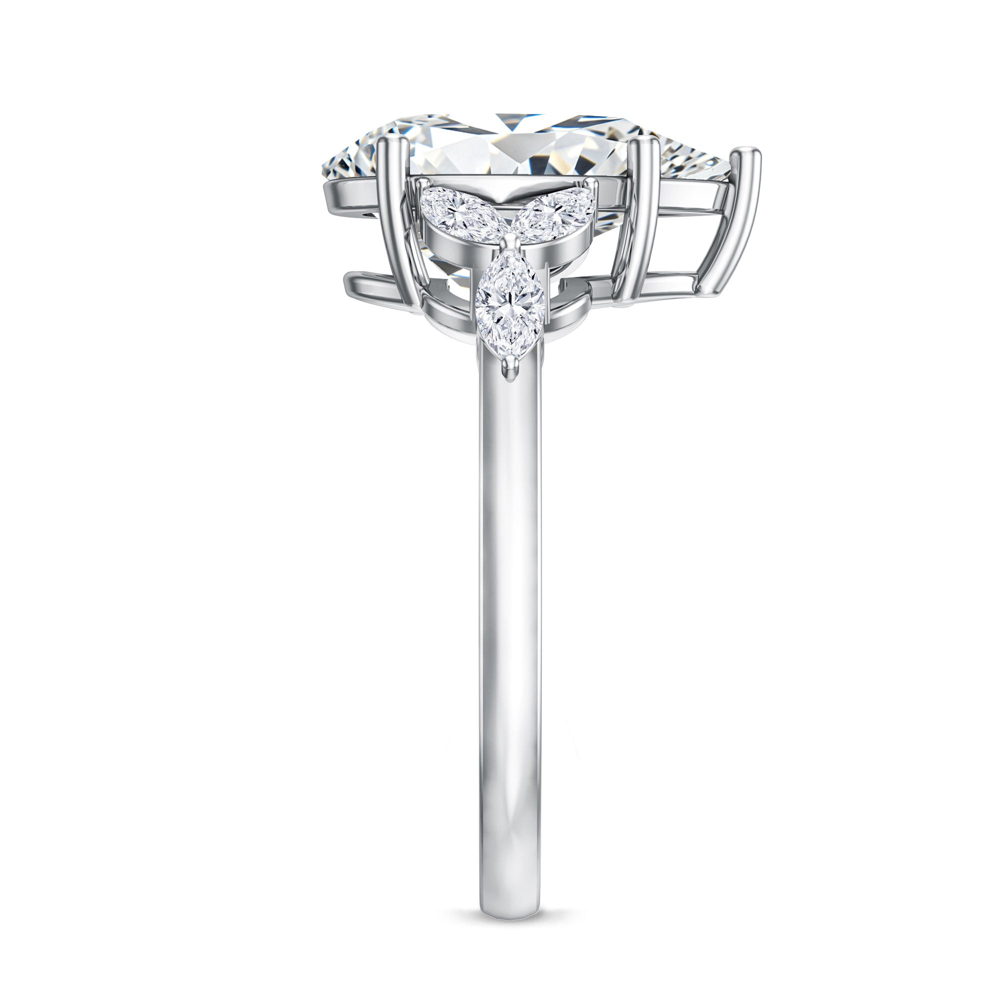 3 Carat Lab Grown Pear Shaped Diamond Engagement Ring with IGI Certificate Lab - ( E-VS1 ) - Rosec Jewels