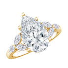 3 Carat Lab Grown Pear Shaped Diamond Engagement Ring with IGI Certificate Lab - ( E-VS1 ) - Rosec Jewels