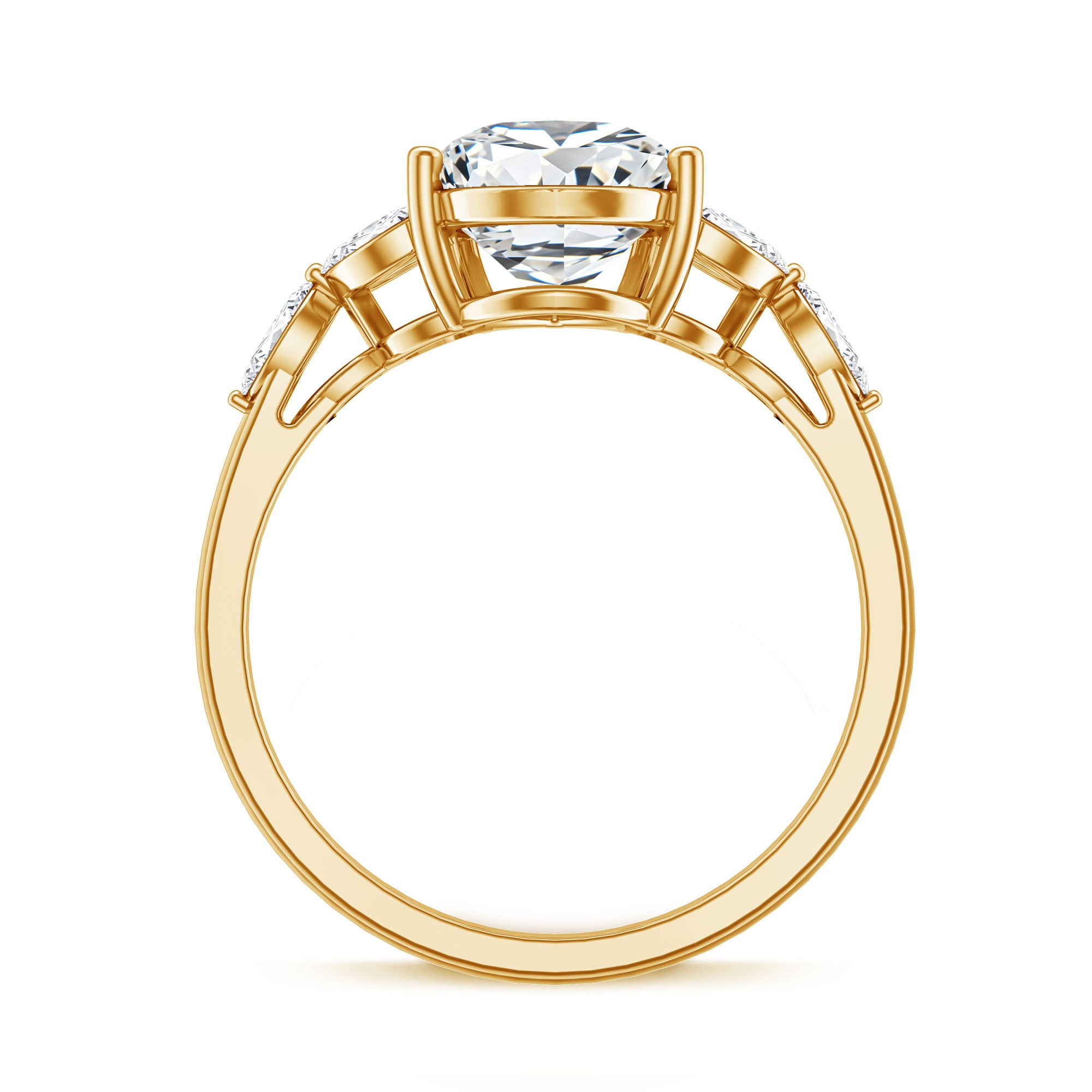 3 Carat Lab Grown Pear Shaped Diamond Engagement Ring with IGI Certificate Lab - ( E-VS1 ) - Rosec Jewels