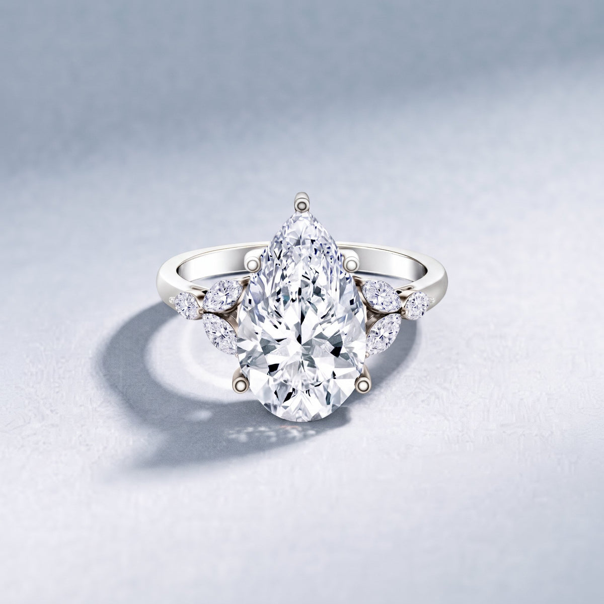 IGI Certified 4 Ct Lab Grown Diamond Large Statement Ring for Women Lab - ( E-VS1 ) - Rosec Jewels