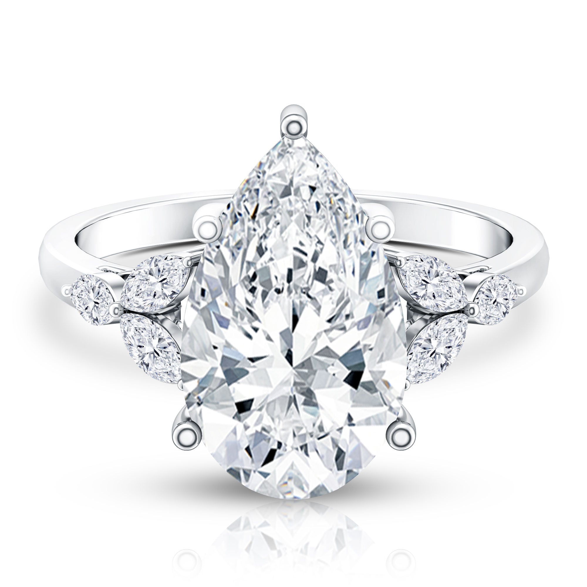Rosec Jewels-IGI Certified 4 Ct Lab Grown Diamond Large Statement Ring for Women