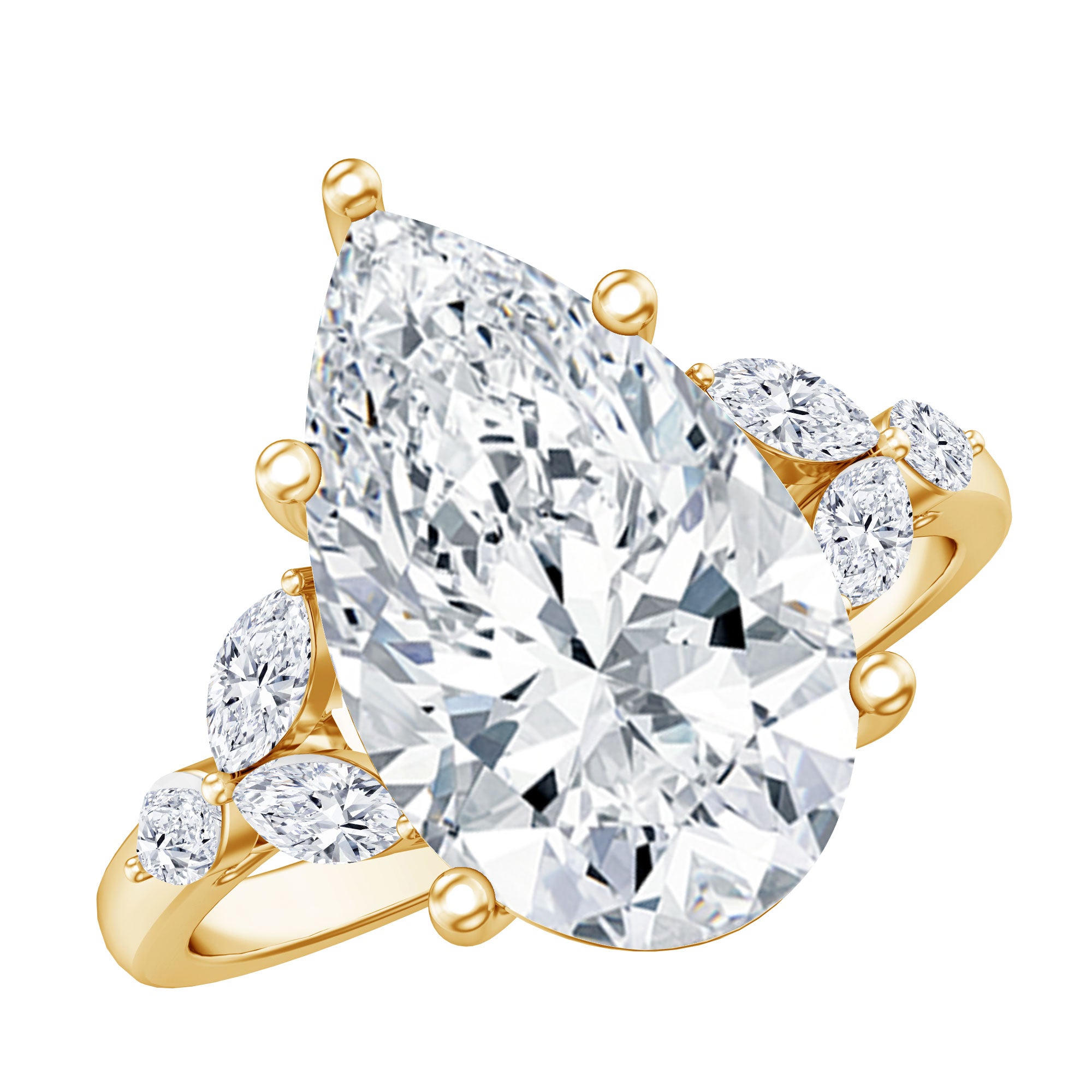 Rosec Jewels-IGI Certified 4 Ct Lab Grown Diamond Large Statement Ring for Women