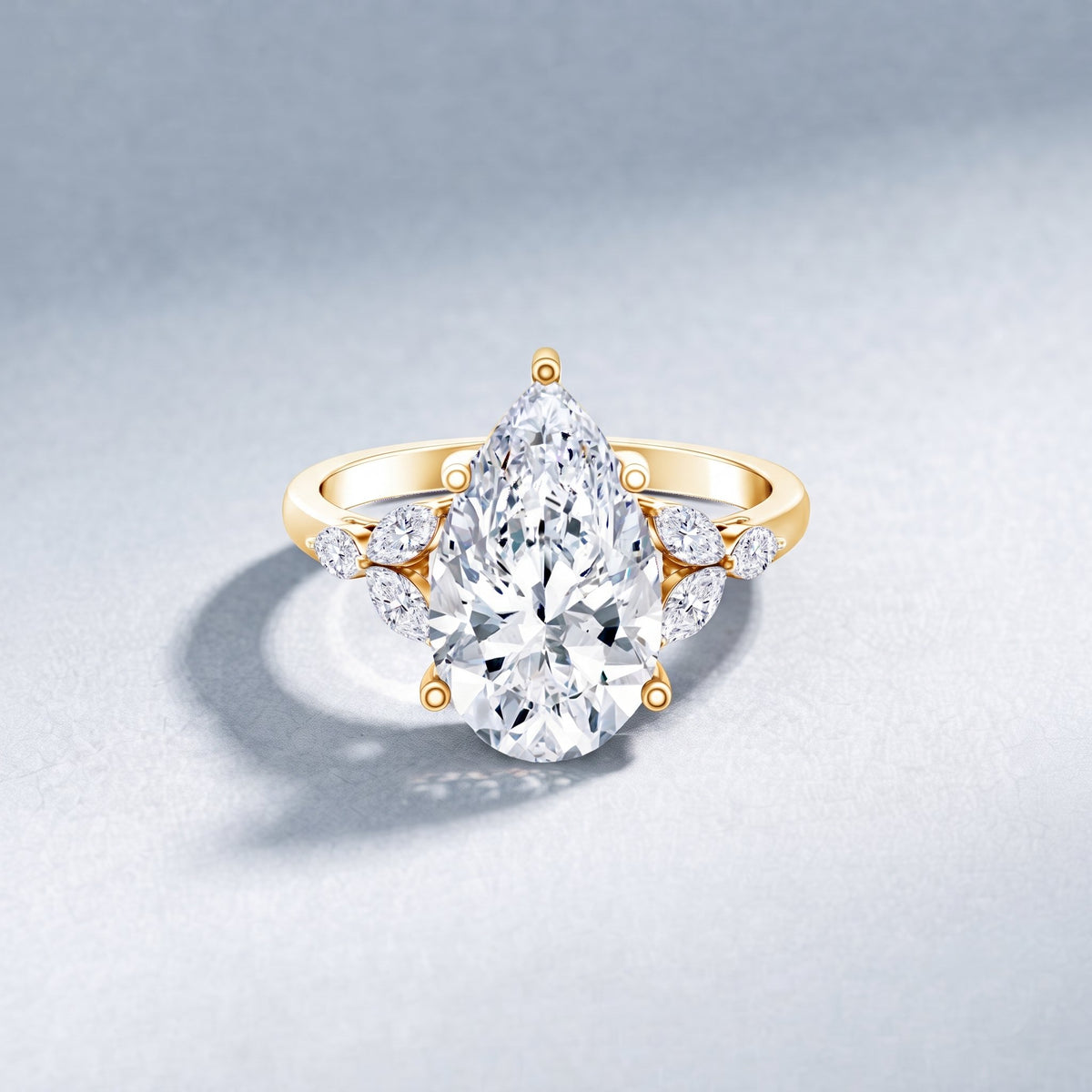 IGI Certified 4 Ct Lab Grown Diamond Large Statement Ring for Women Lab - ( E-VS1 ) - Rosec Jewels