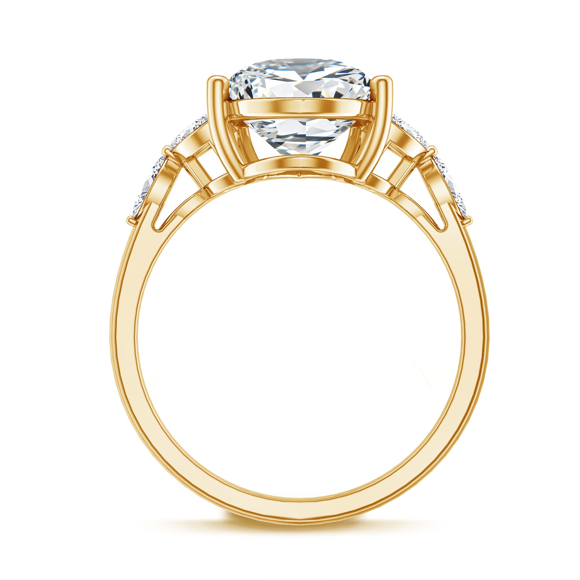 Rosec Jewels-IGI Certified 4 Ct Lab Grown Diamond Large Statement Ring for Women