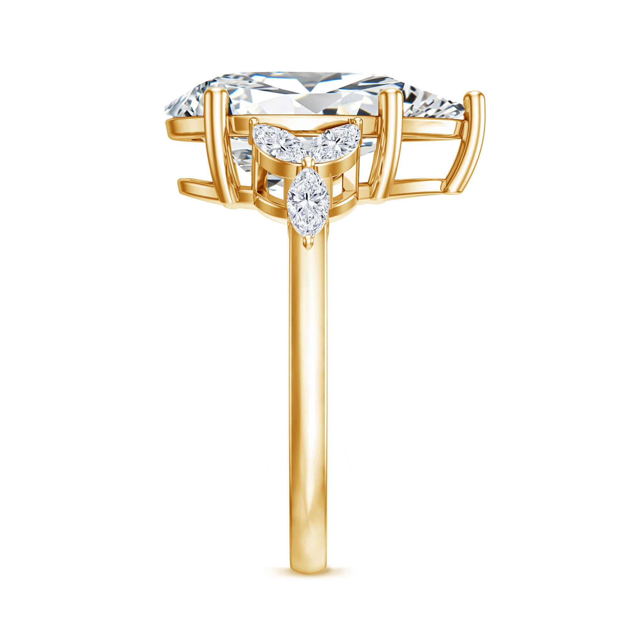 Rosec Jewels-IGI Certified 4 Ct Lab Grown Diamond Large Statement Ring for Women