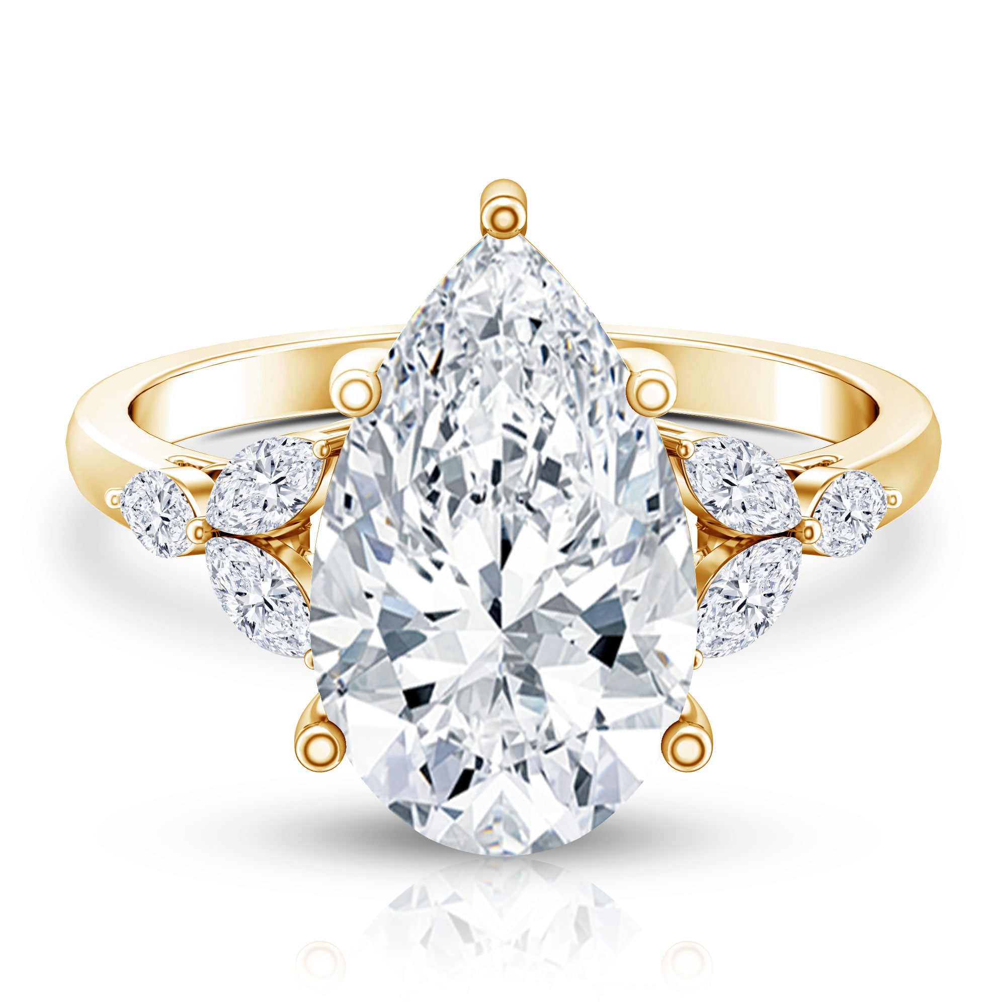 Rosec Jewels-IGI Certified 4 Ct Lab Grown Diamond Large Statement Ring for Women