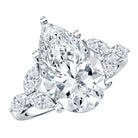 Rosec Jewels-IGI Certified 5 Carat Pear Shaped Lab Grown Diamond Huge Cocktail Ring