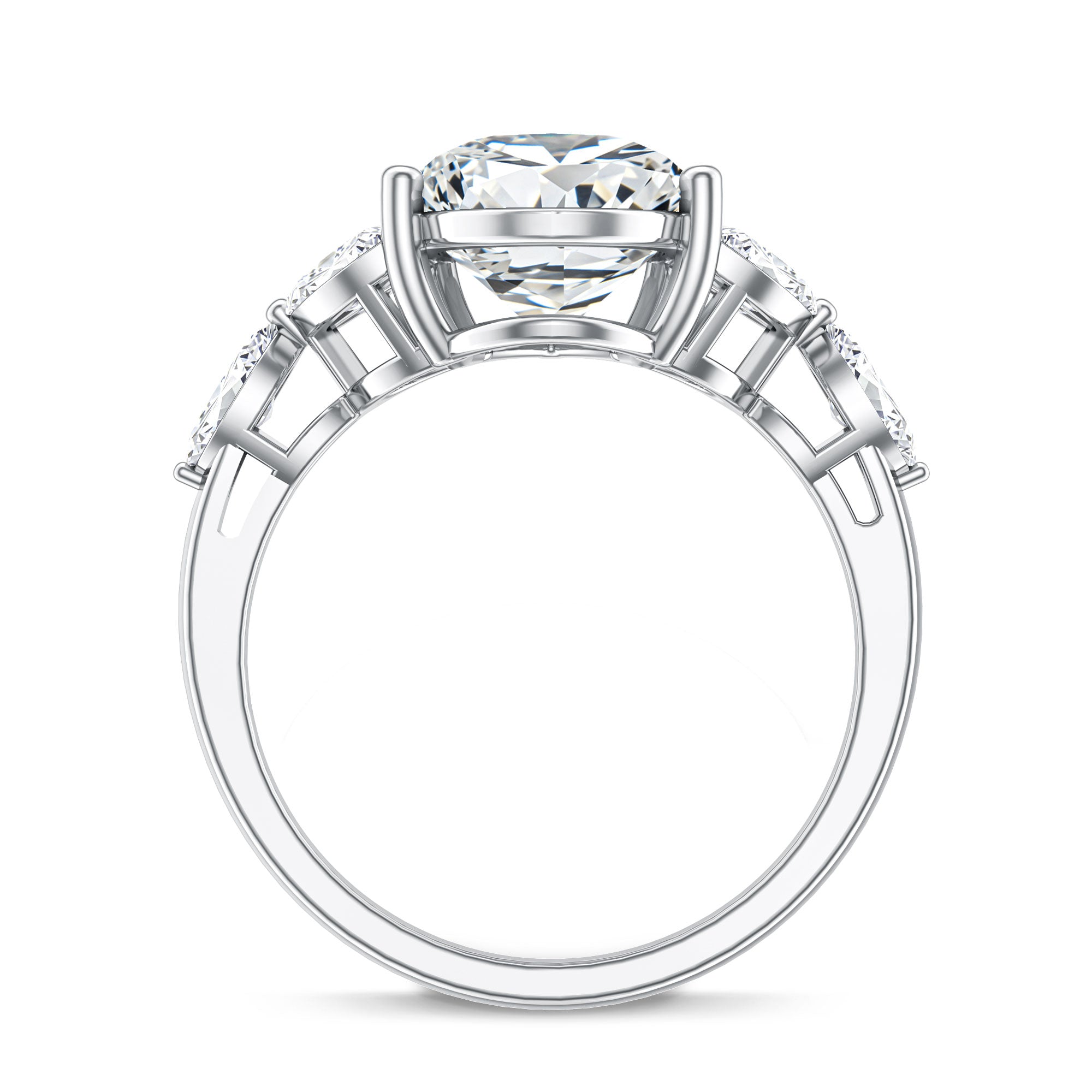 Rosec Jewels-IGI Certified 5 Carat Pear Shaped Lab Grown Diamond Huge Cocktail Ring