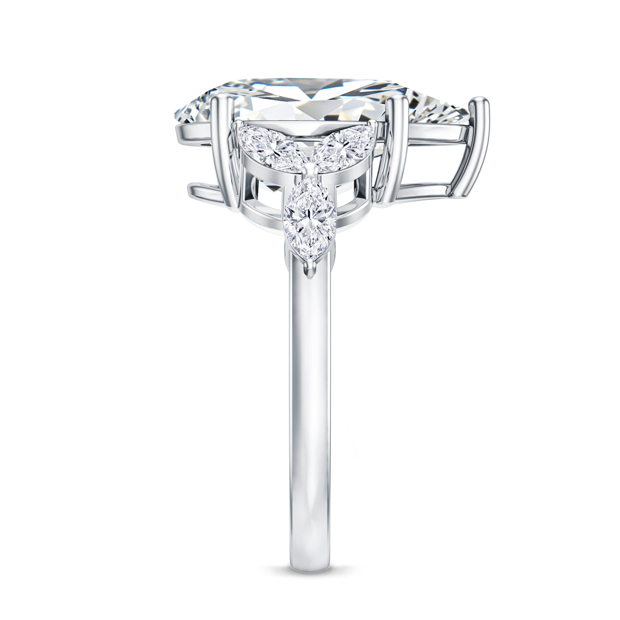 Rosec Jewels-IGI Certified 5 Carat Pear Shaped Lab Grown Diamond Huge Cocktail Ring