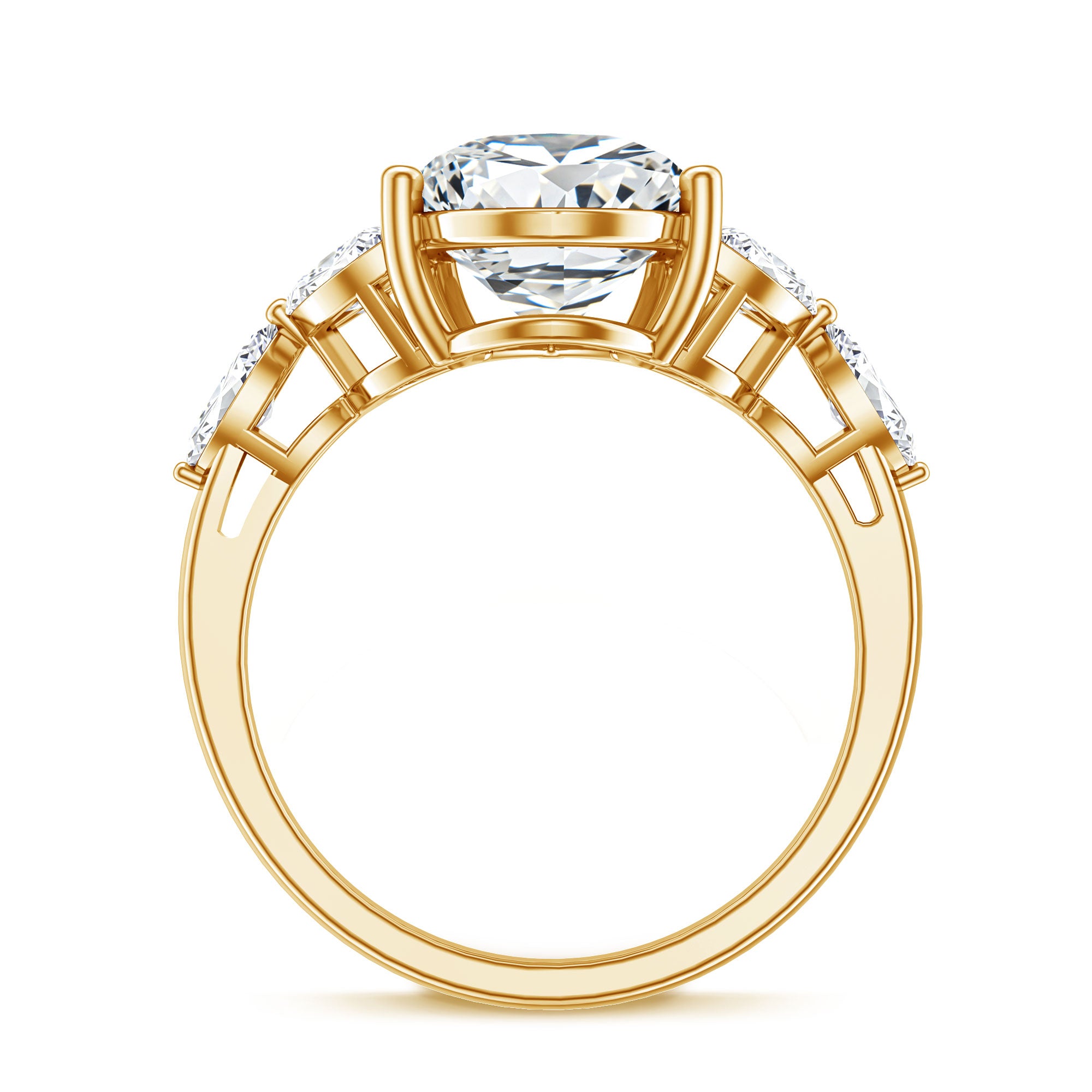 Rosec Jewels-IGI Certified 5 Carat Pear Shaped Lab Grown Diamond Huge Cocktail Ring