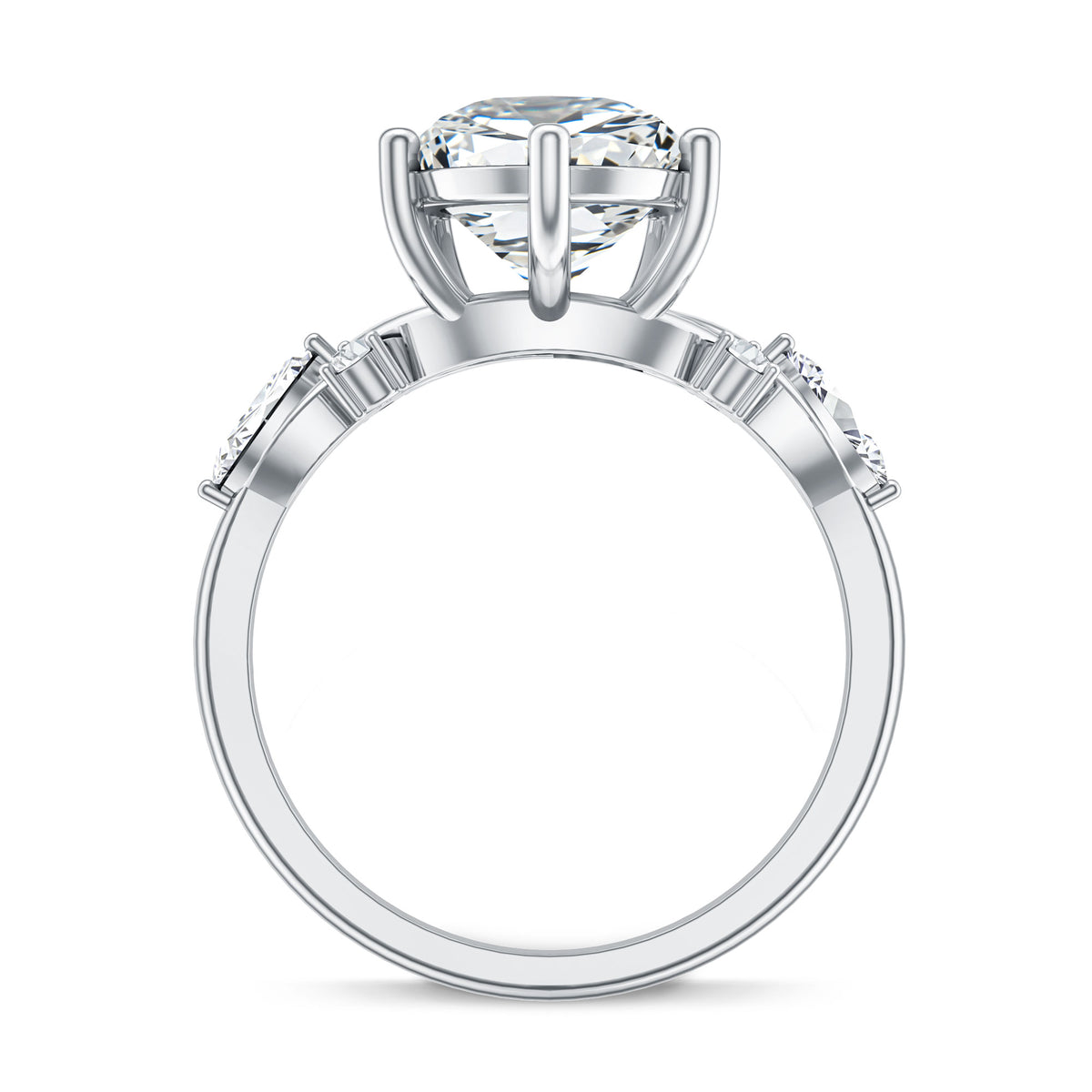 4 Carat Pear Shape Lab Grown Diamond Statement Engagement Ring IGI Certified Lab - ( E-VS1 ) - Rosec Jewels