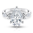 4 Carat Pear Shape Lab Grown Diamond Statement Engagement Ring IGI Certified Lab - ( E-VS1 ) - Rosec Jewels