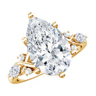 4 Carat Pear Shape Lab Grown Diamond Statement Engagement Ring IGI Certified Lab - ( E-VS1 ) - Rosec Jewels