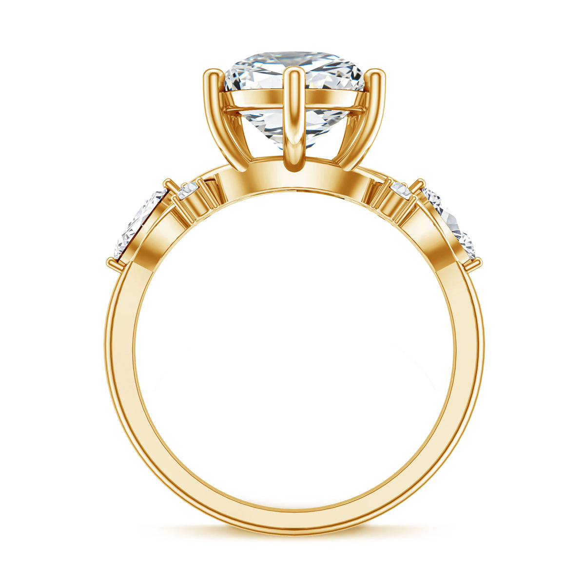 4 Carat Pear Shape Lab Grown Diamond Statement Engagement Ring IGI Certified Lab - ( E-VS1 ) - Rosec Jewels