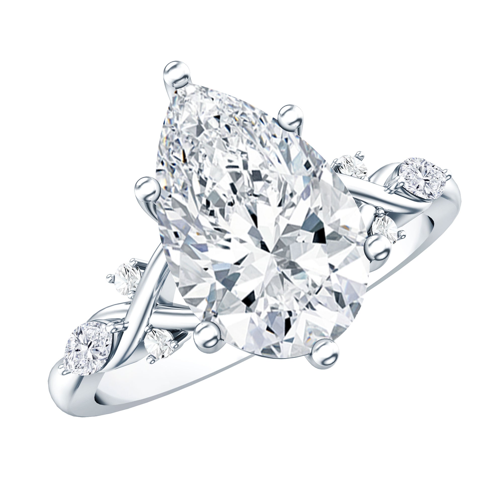 Rosec Jewels-Lab Grown 3 Carat Diamond Vintage Looking Engagement Ring with IGI Certificate