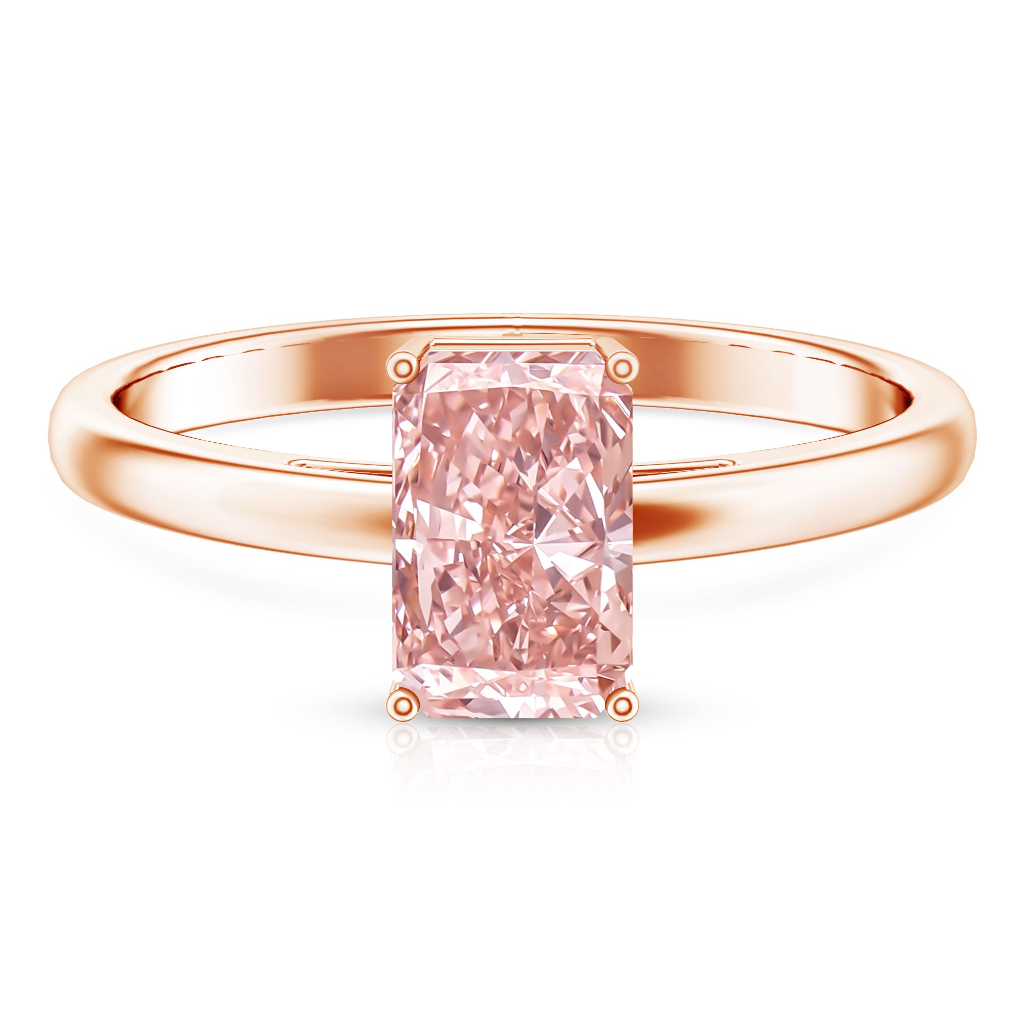 Rosec Jewels-Radiant Cut Lab Grown 2 Carat Pink Diamond Solitaire Engagement Ring IGI Certified