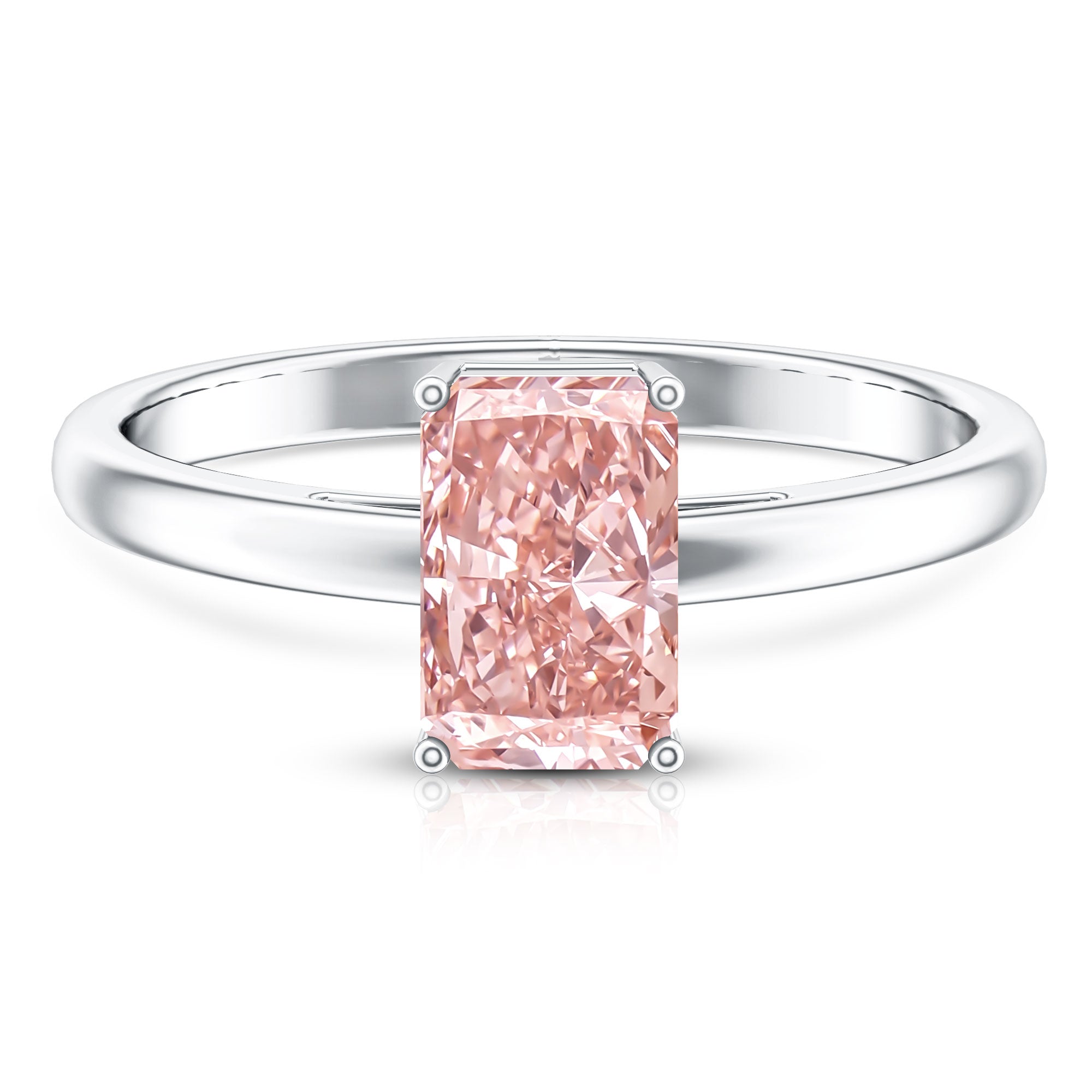 Rosec Jewels-Radiant Cut Lab Grown 2 Carat Pink Diamond Solitaire Engagement Ring IGI Certified