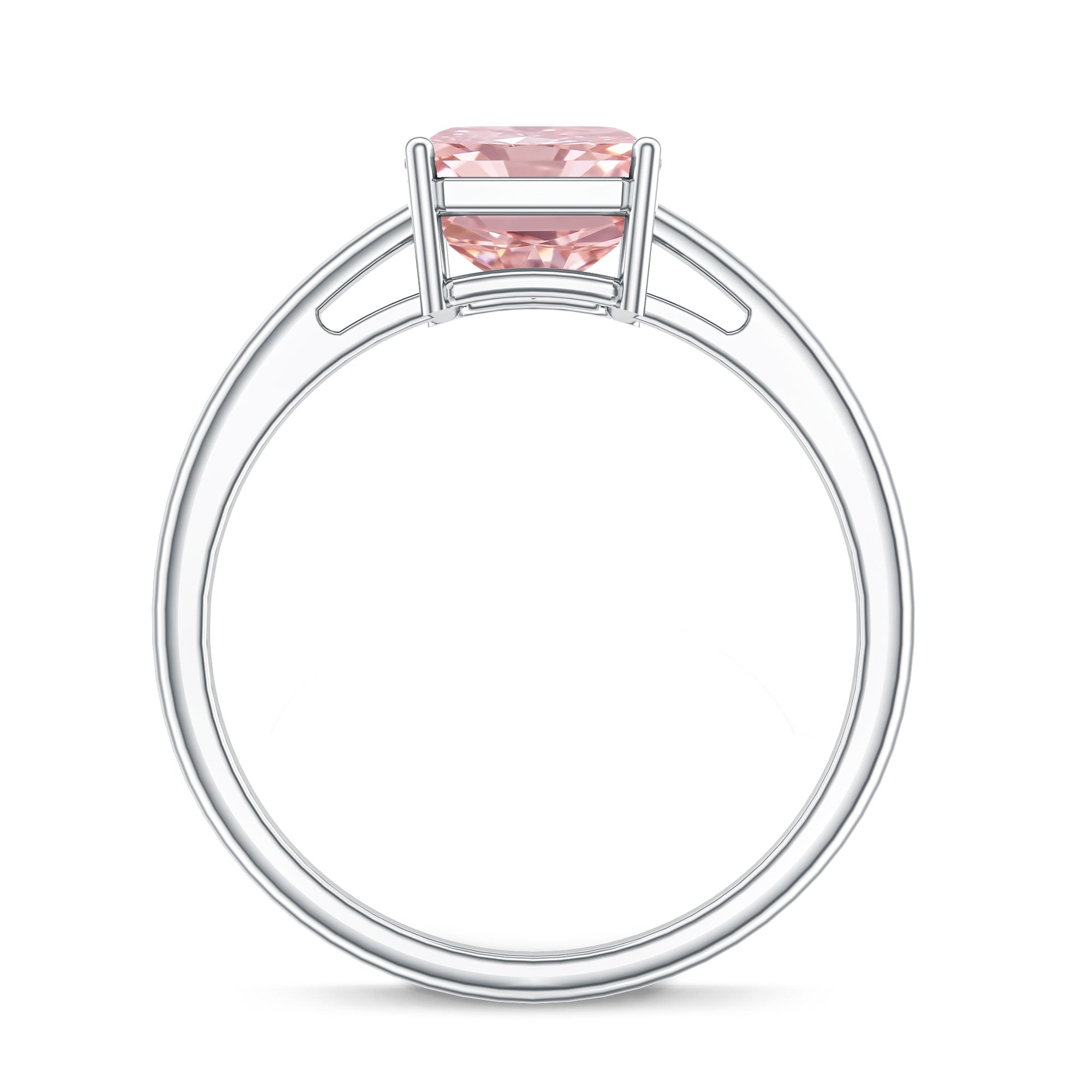 Rosec Jewels-Solitaire 3 Carat Lab Grown Pink Diamond Radiant Cut Engagement Ring IGI Certified